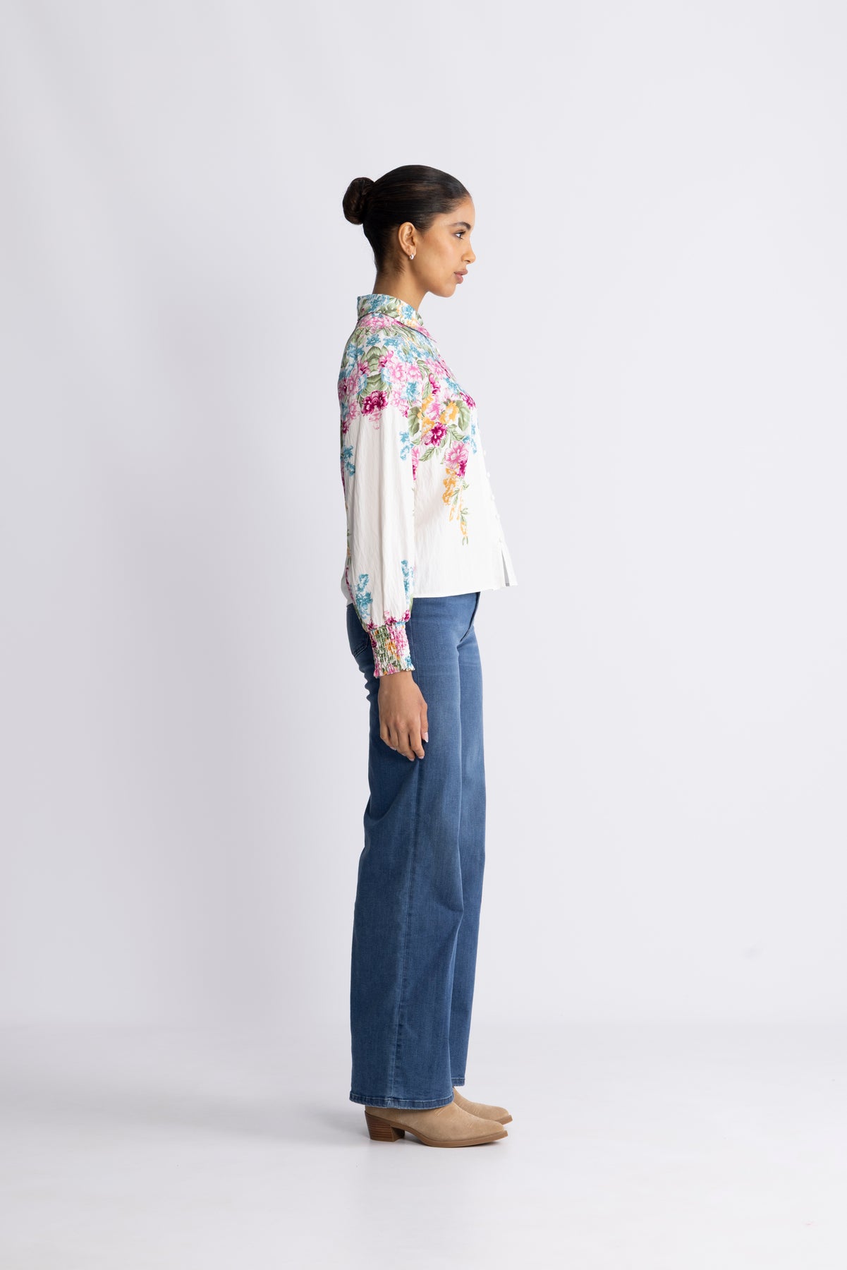 Yasrosie Ls Shirt - Birch Rosie Print
