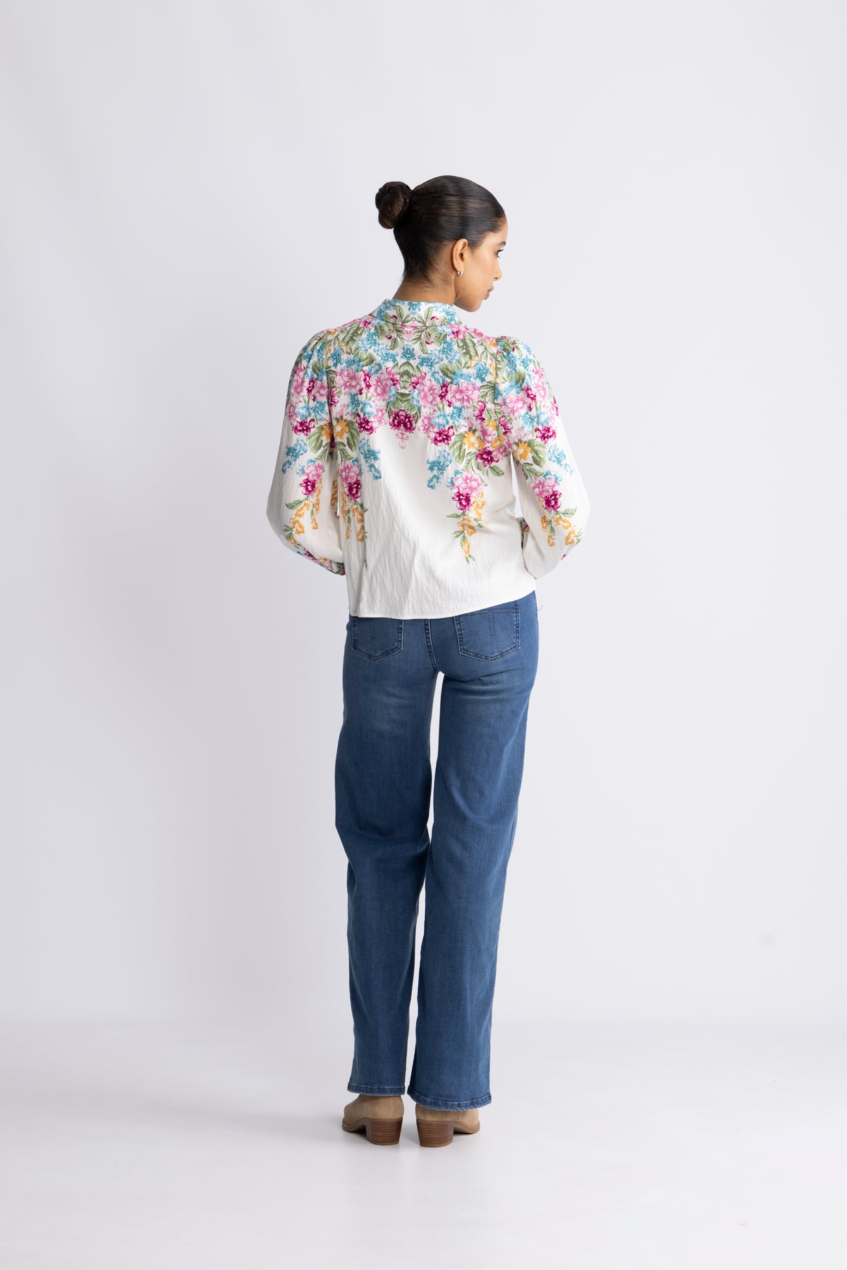 Yasrosie Ls Shirt - Birch Rosie Print