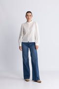Otilie LS Blus - Vit