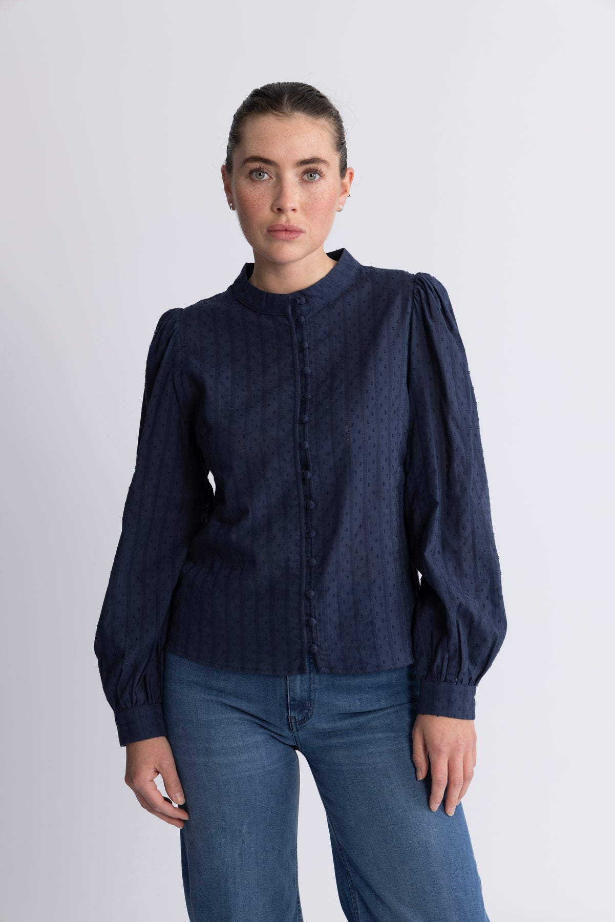Otilie LS Blus - Navy
