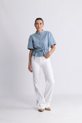 Ingrid Lis 2/4 Denim Belt Shirt - Light Blue Wash