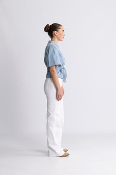 Ingrid Lis 2/4 Denim Belt Shirt - Light Blue Wash