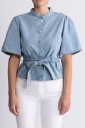 Ingrid Lis 2/4 Denim Belt Shirt - Light Blue Wash