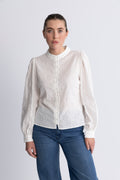 Otilie LS Blus - Vit