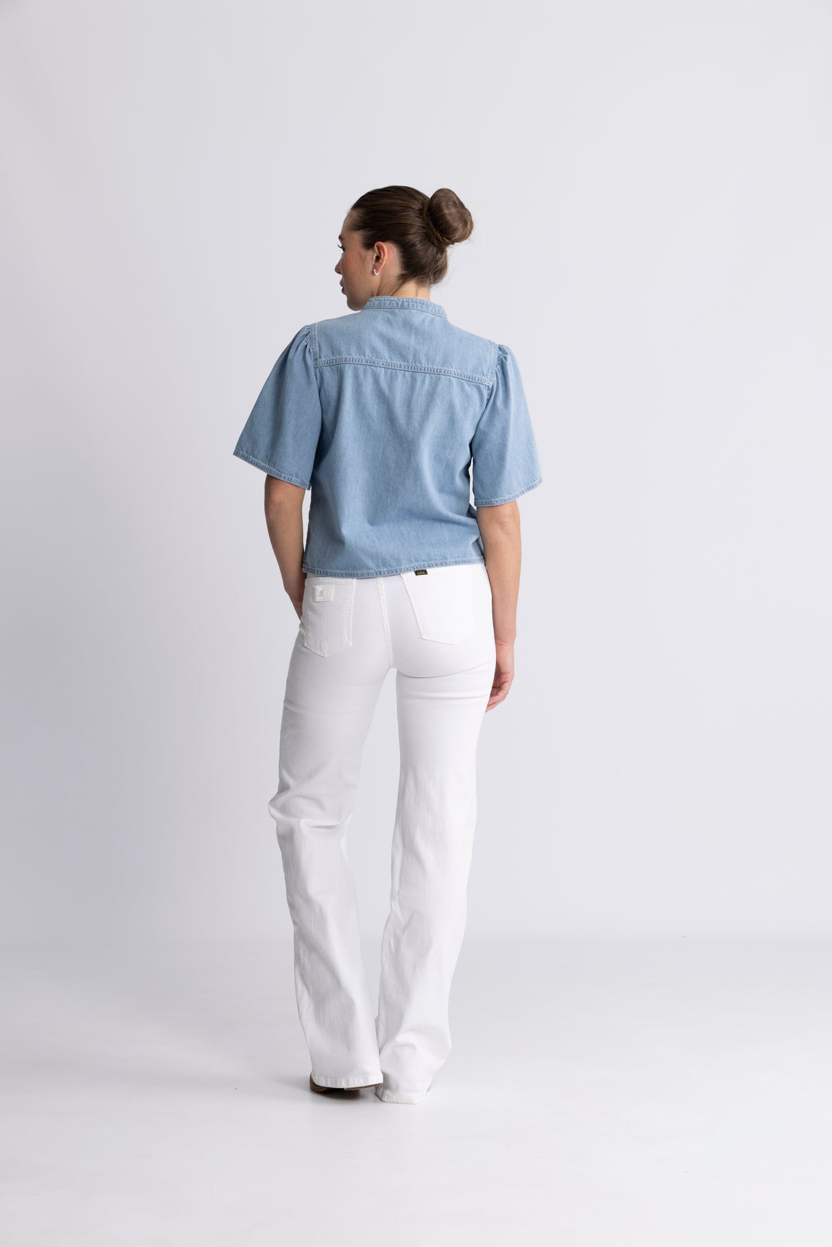 Ingrid Lis 2/4 Denim Shirt - Light Blue Wash
