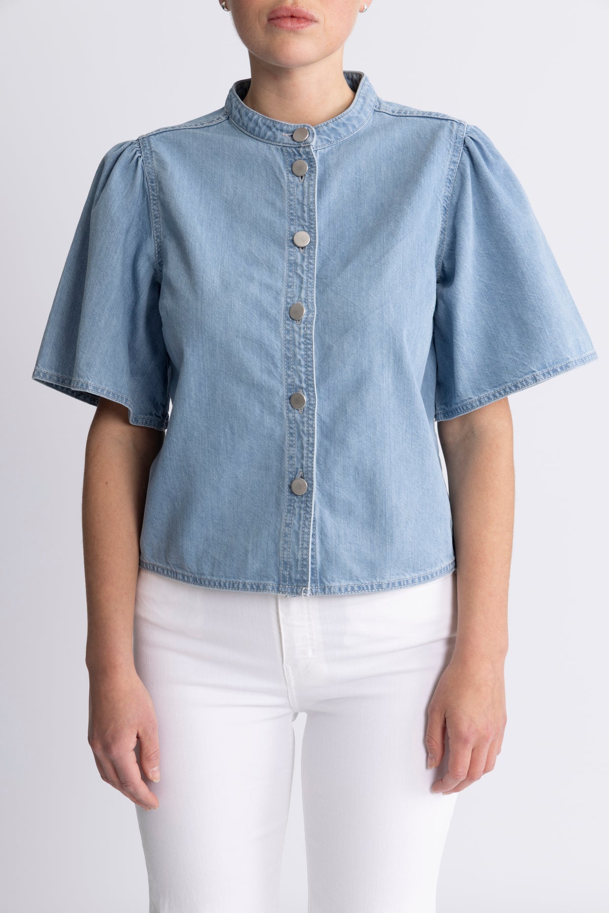 Ingrid Lis 2/4 Denim Shirt - Light Blue Wash