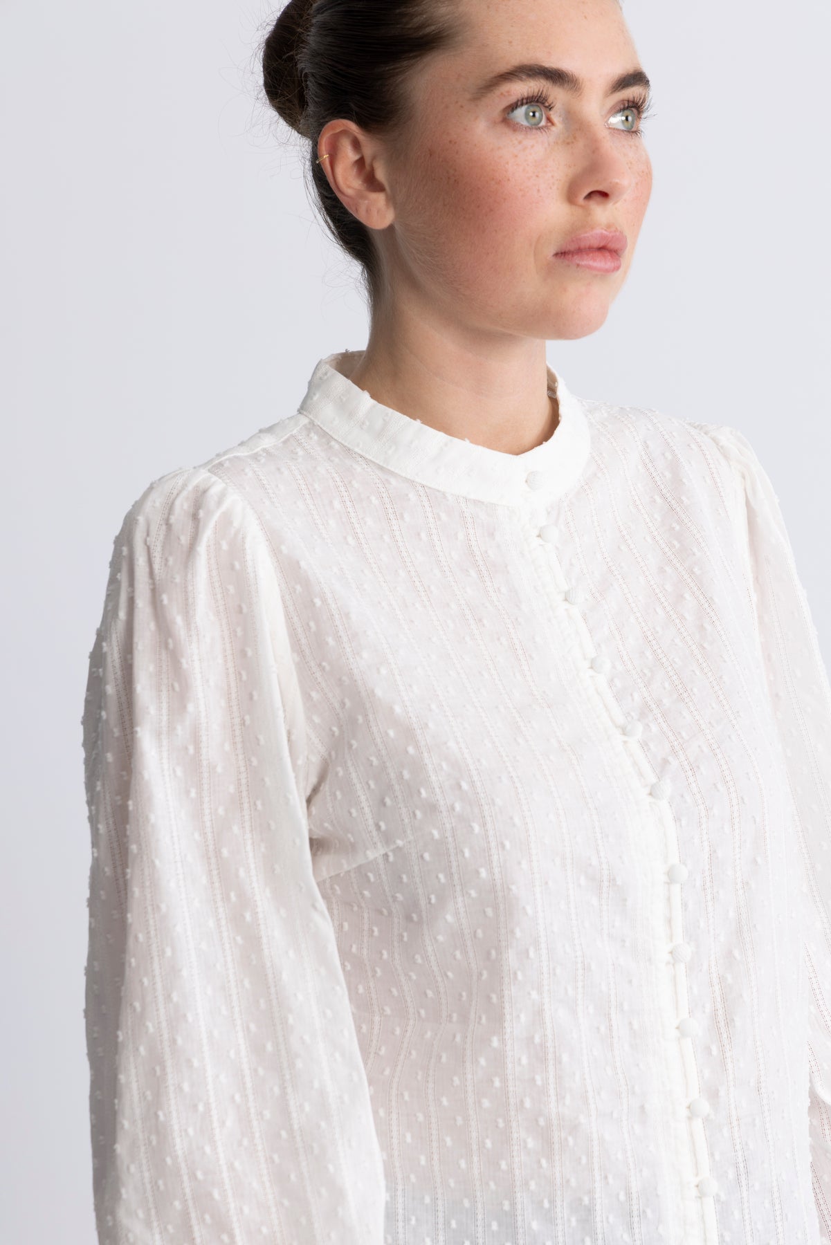 Otilie LS Blus - Vit