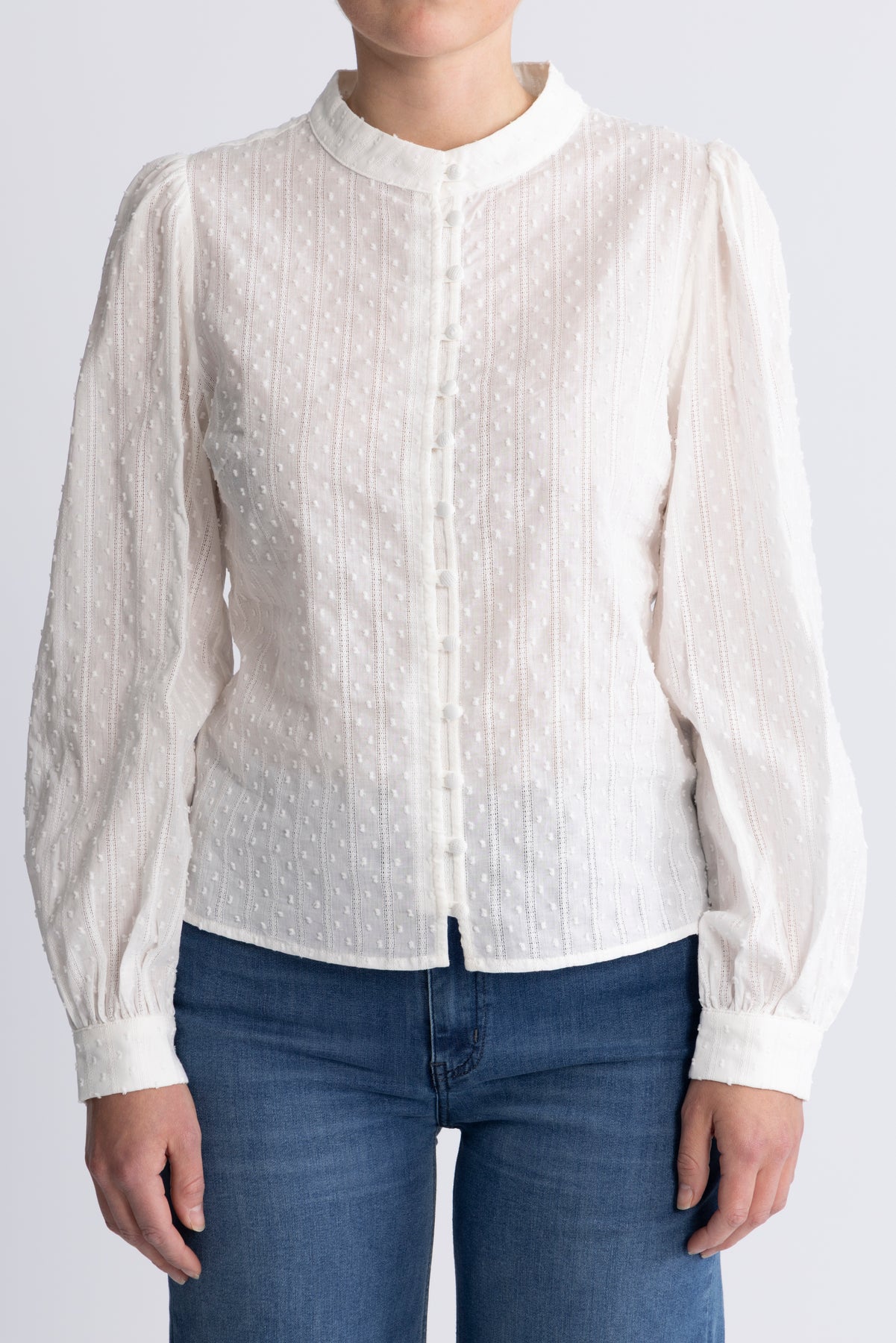 Otilie LS Blus - Vit