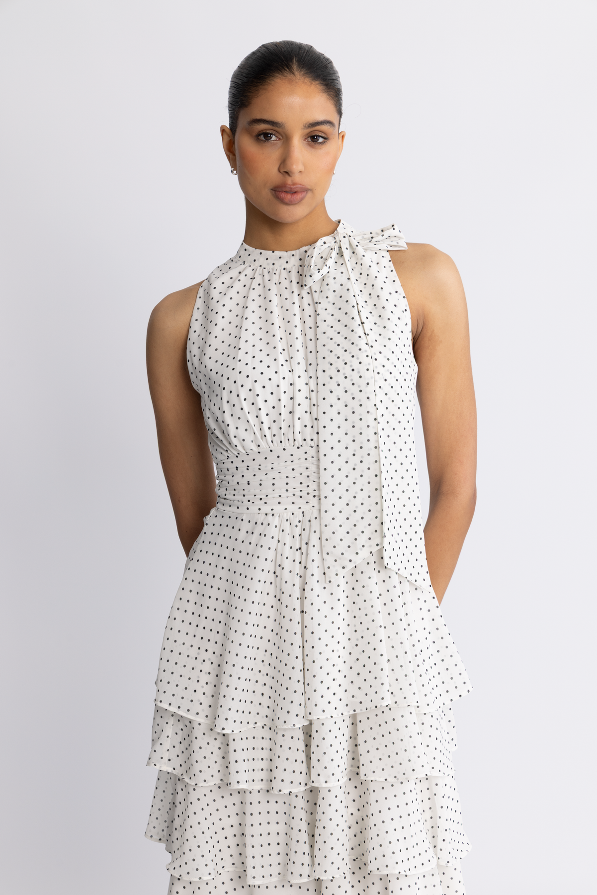 Marli Dot Dress - Vit