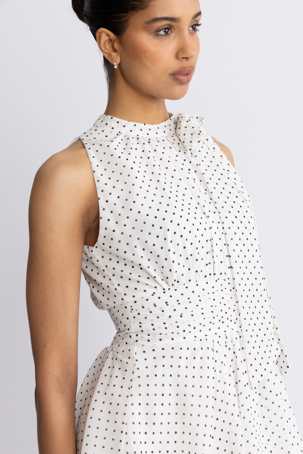 Marli Dot Dress - Vit