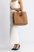 Elsya Raffia Tote Bag - Tan