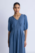 Denimcc Pleat Dress - Denim Blue