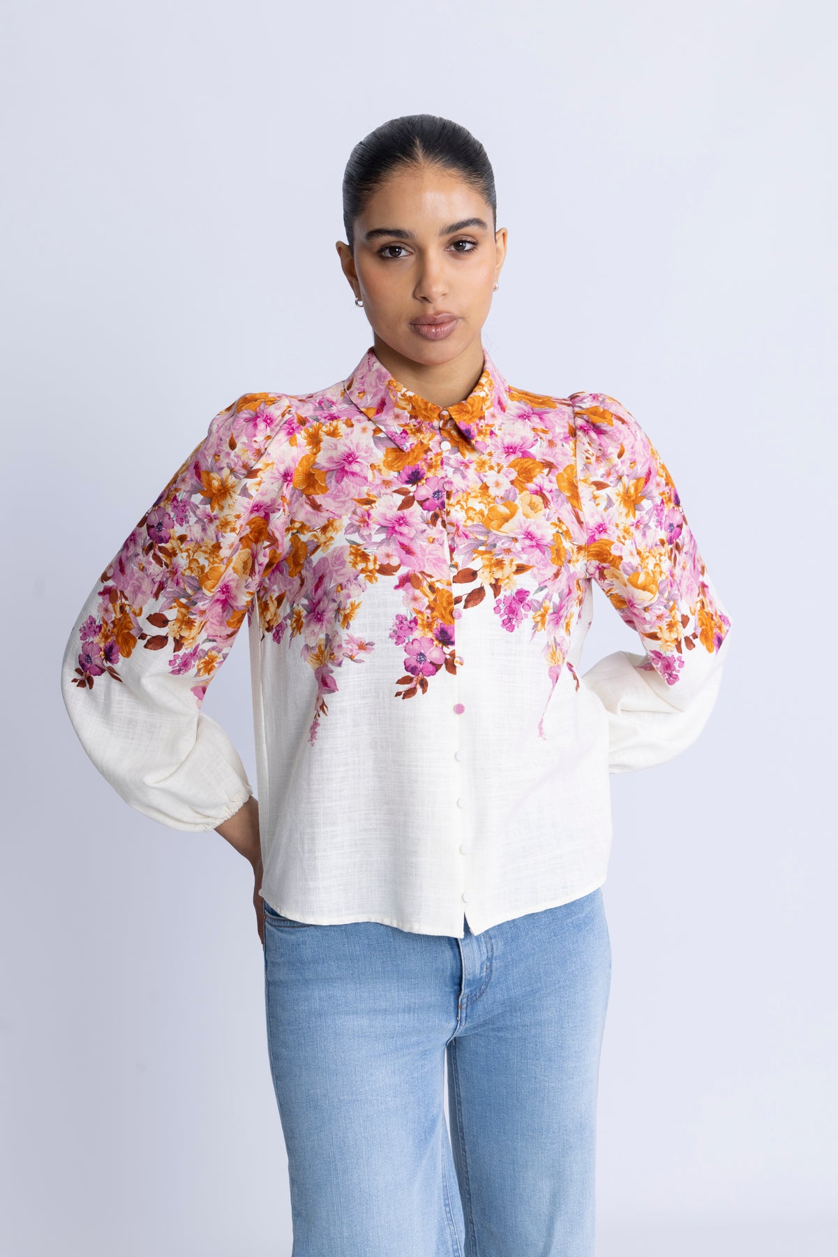 Yascleo LS Skjorta - Birch Cleo Print