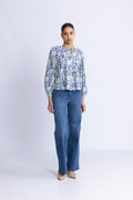 Brea Long Sleeve Blus - Ciel