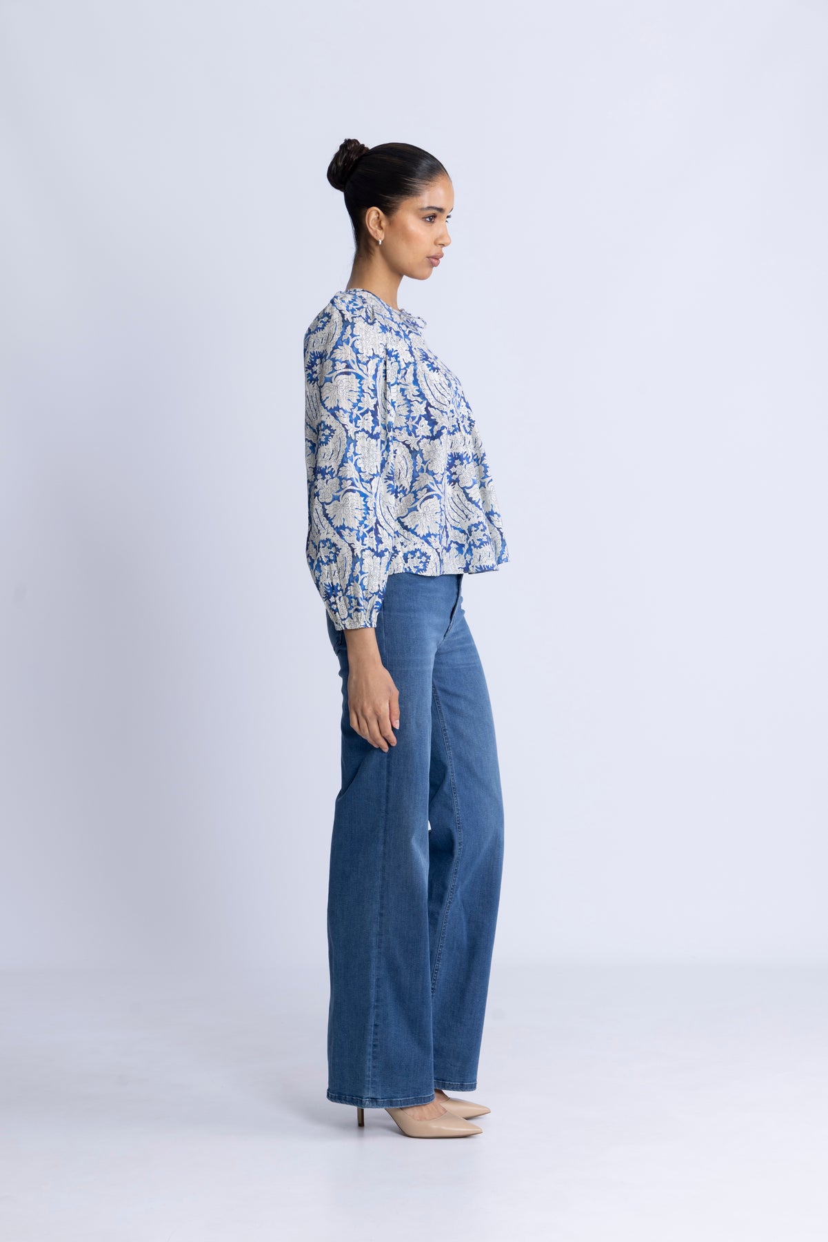 Brea Long Sleeve Blus - Ciel