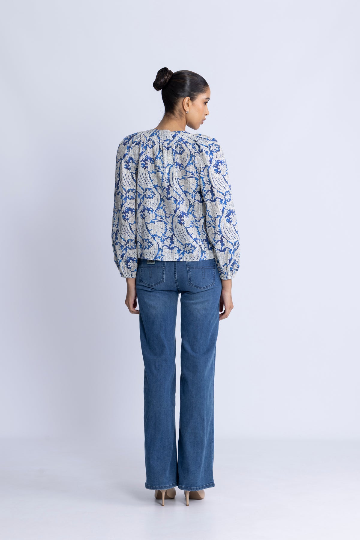 Brea Long Sleeve Blus - Ciel