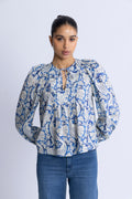Brea Long Sleeve Blus - Ciel