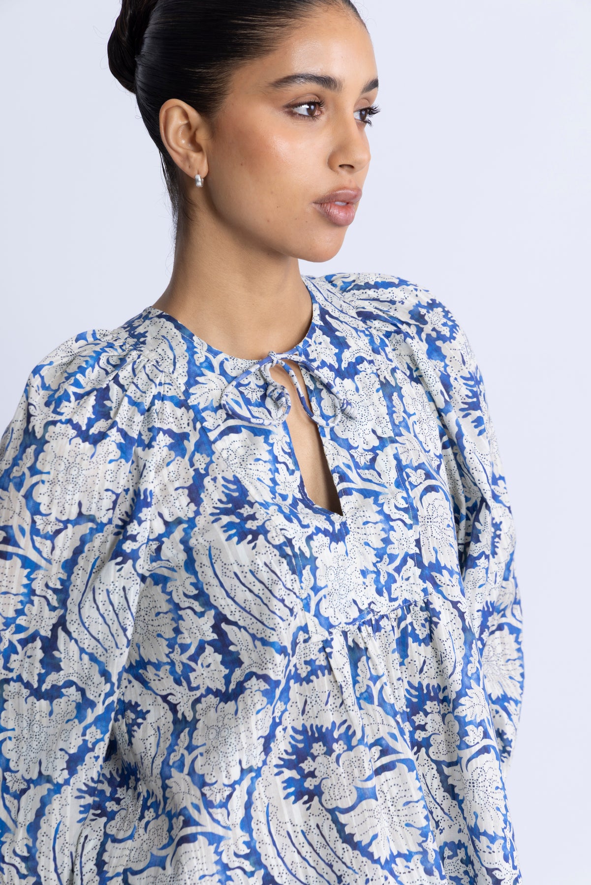 Brea Long Sleeve Blus - Ciel