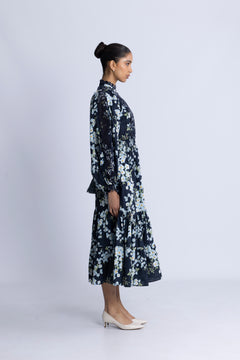Cotton Slub Midi Dress - Cherry Blossom