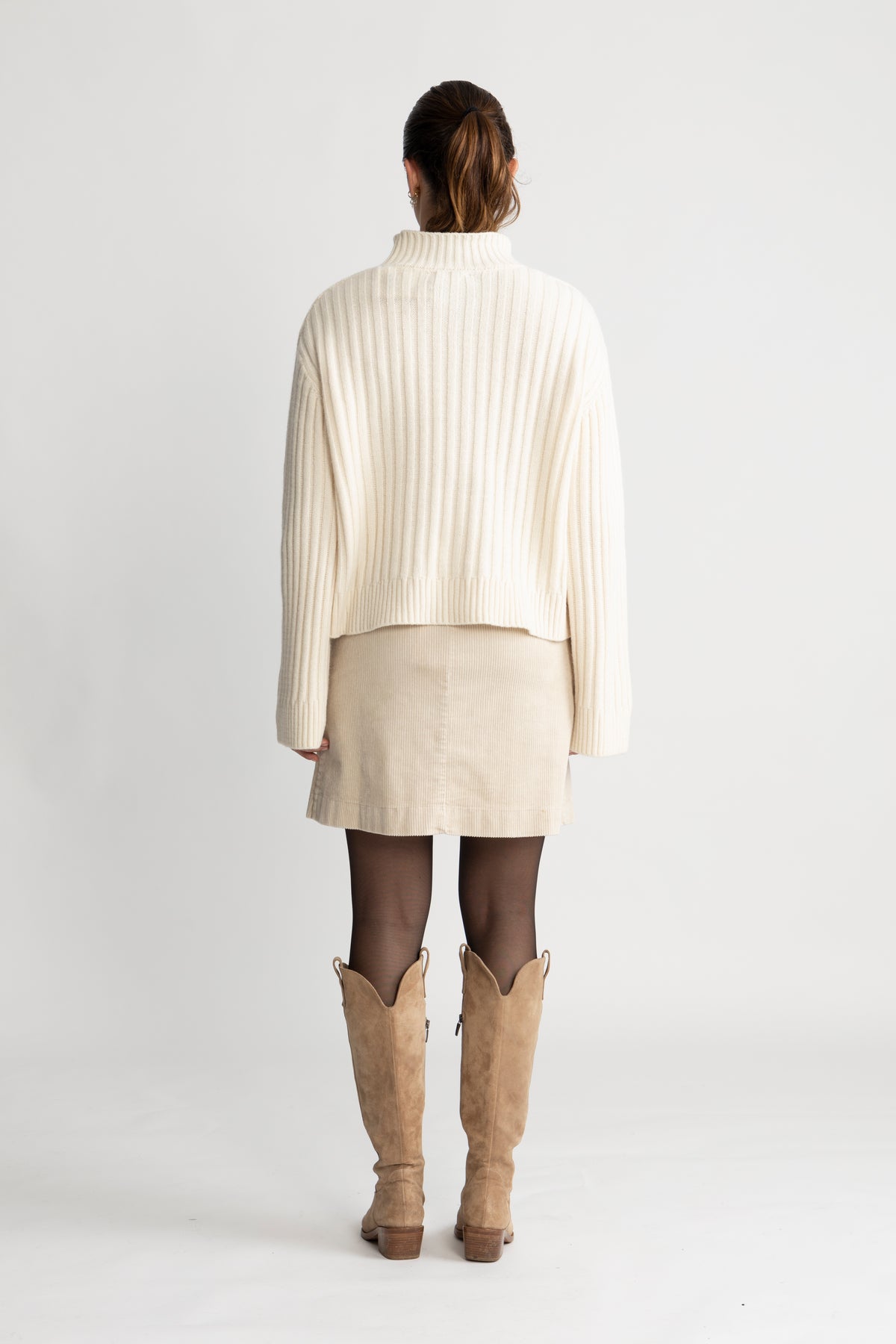 Fulton Rib T-Neck - Summer Sand