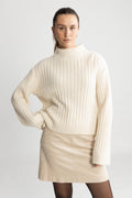 Fulton Rib T-Neck - Summer Sand
