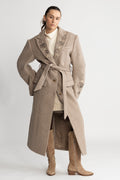 Belted Long Coat - Taffy Camel