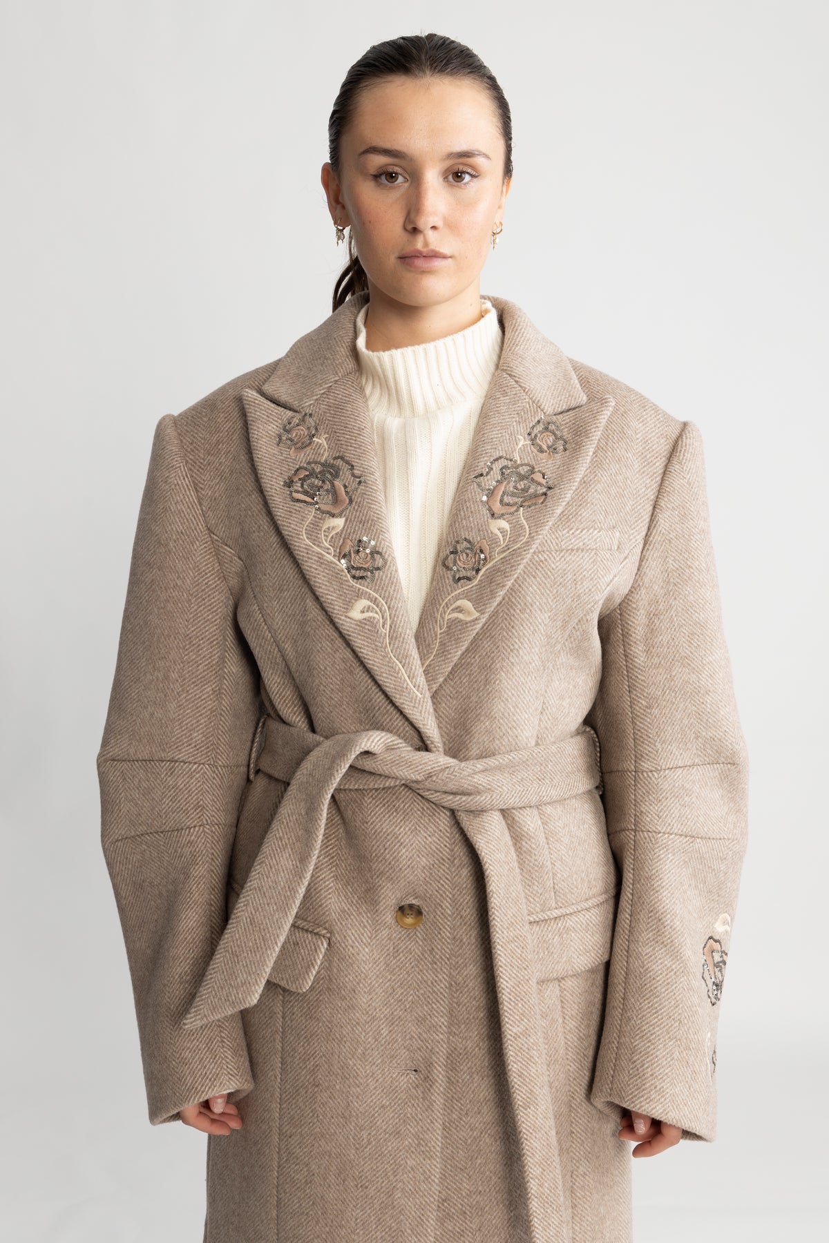Belted Long Coat - Taffy Camel