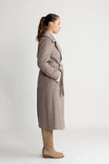 Cashmere Coat W Clareta Belt Long - Mink Beige