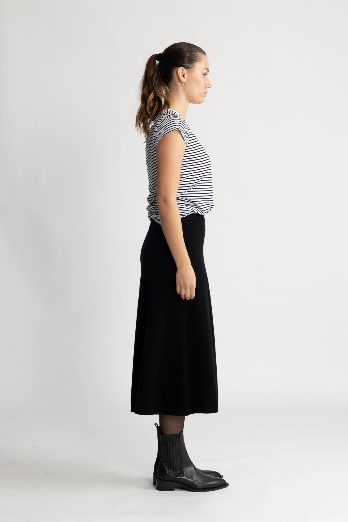 Mads Nørgaard Organic Jersey Teasy Tee FAV - Vit/Svart