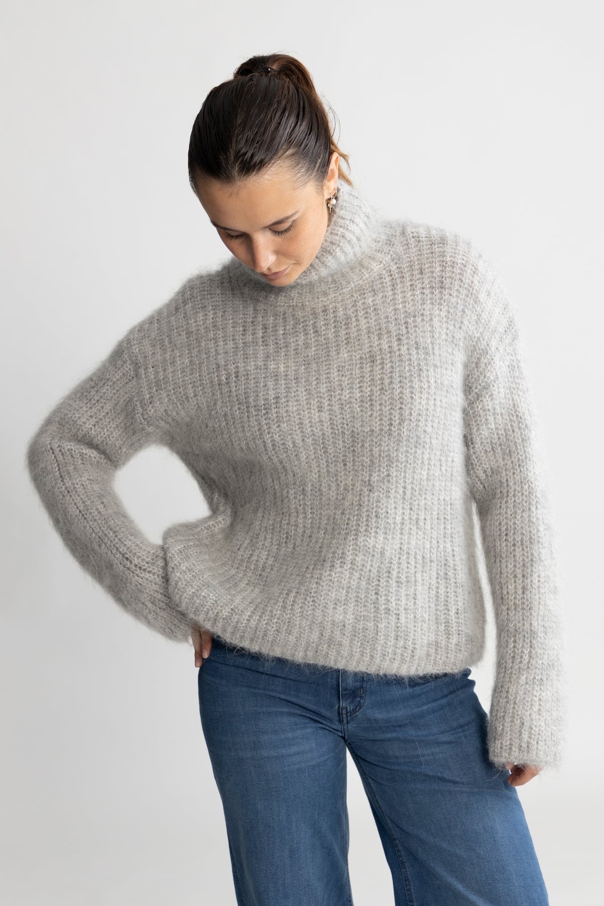Annalisa M Pullover - Light Grey Melange