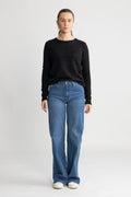 Manila Ls Knit Cashmere O-Neck - Svart
