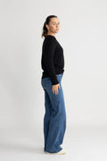 Manila Ls Knit Cashmere O-Neck - Svart