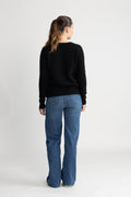 Manila Ls Knit Cashmere O-Neck - Svart