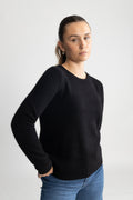 Manila Ls Knit Cashmere O-Neck - Svart