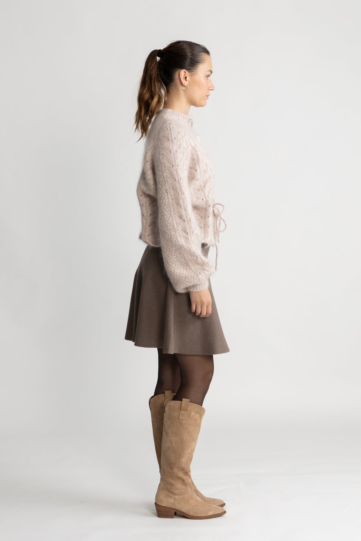 Sophia Chunky Cardigan - Beige Melange