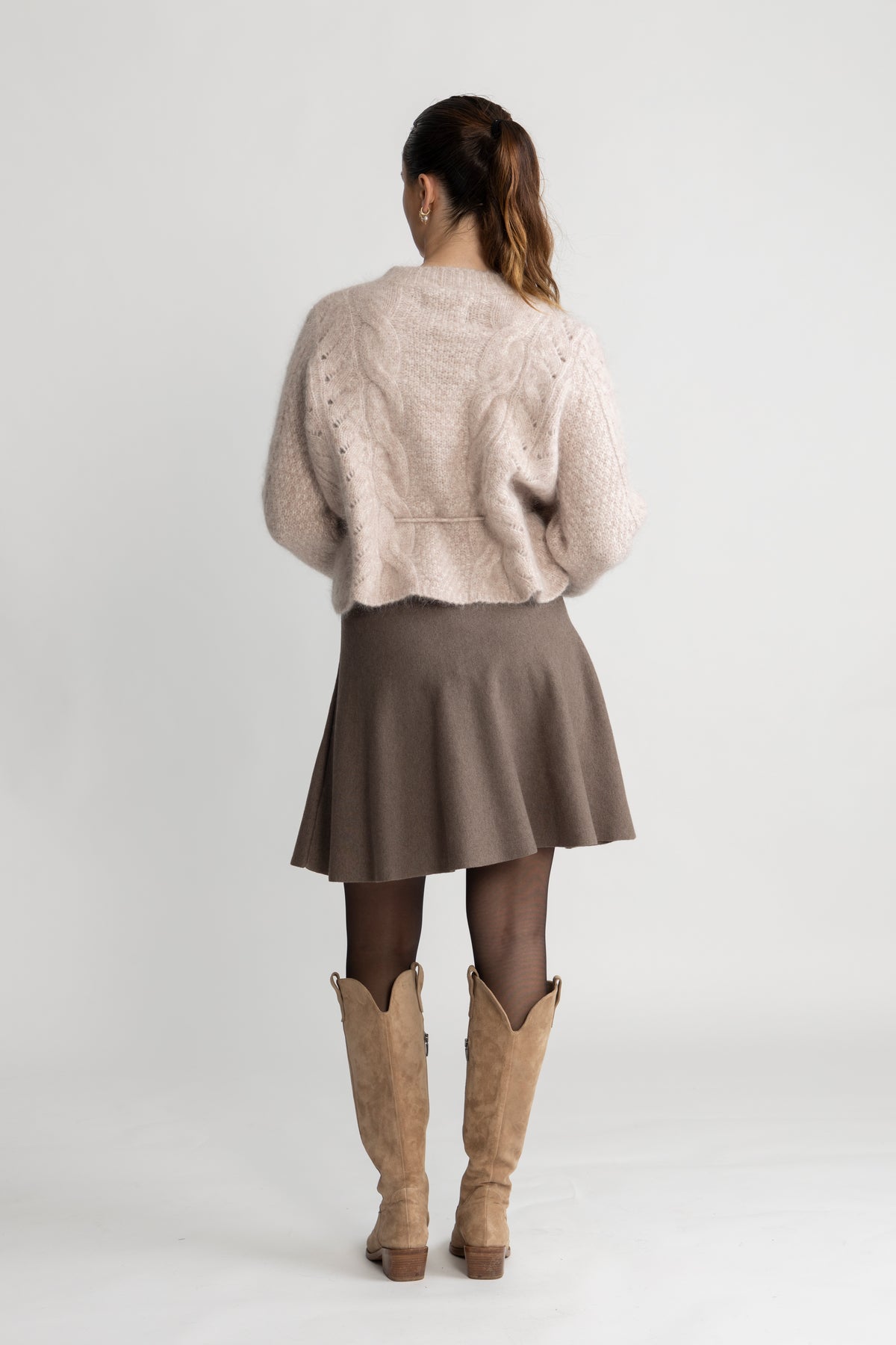 Sophia Chunky Cardigan - Beige Melange