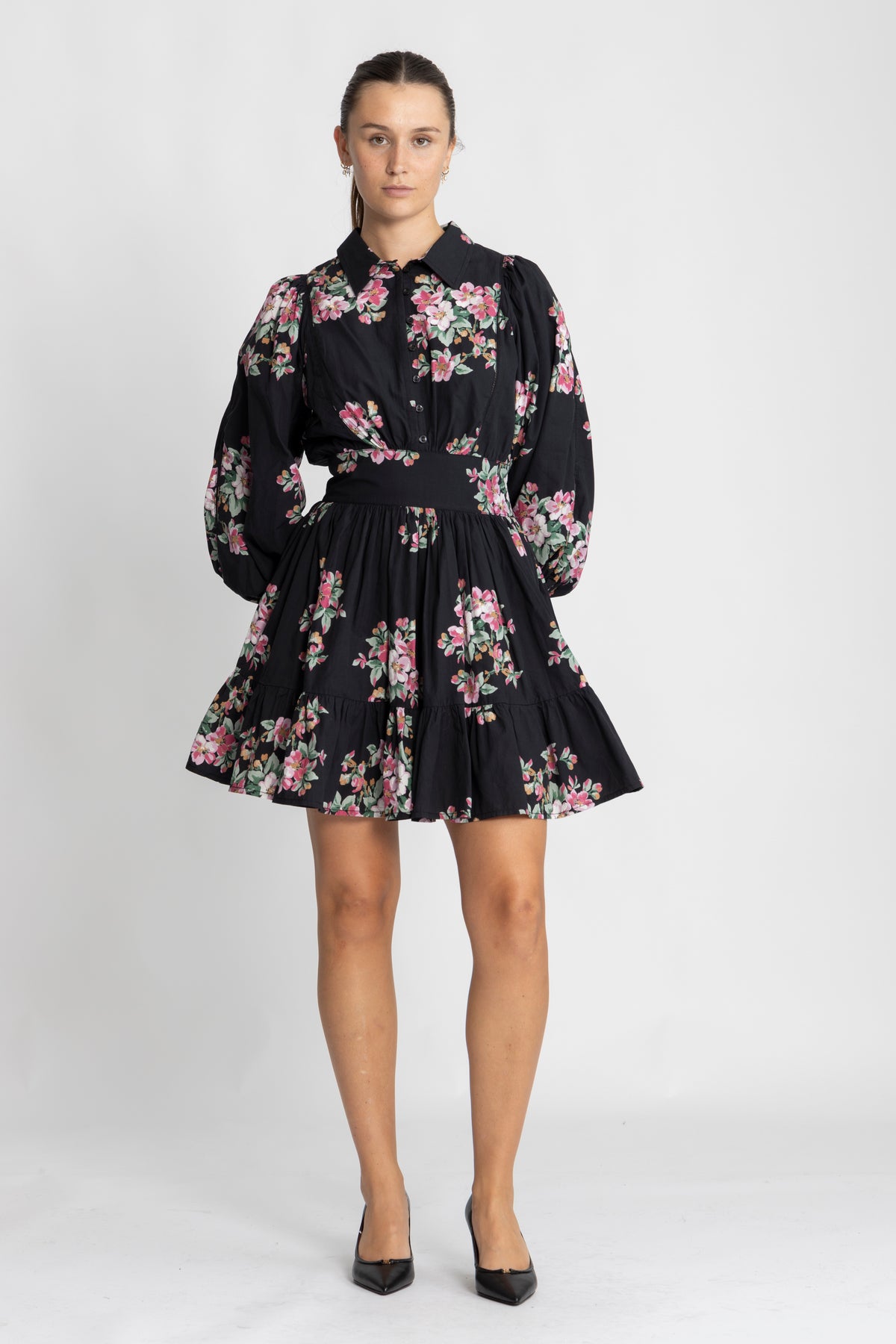 Poplin Mini Dress - Apple Blossom