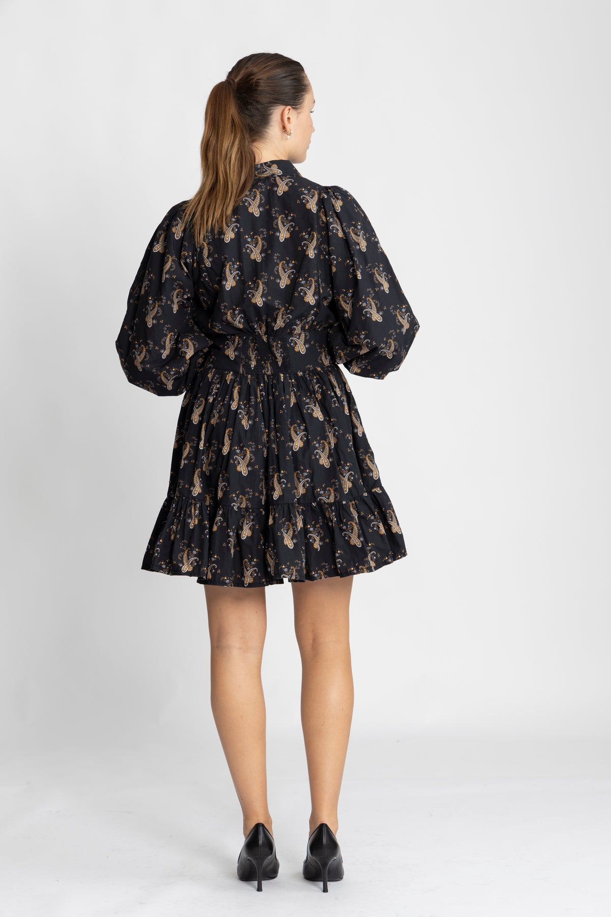 Poplin Mini Dress - Midnight Paisley