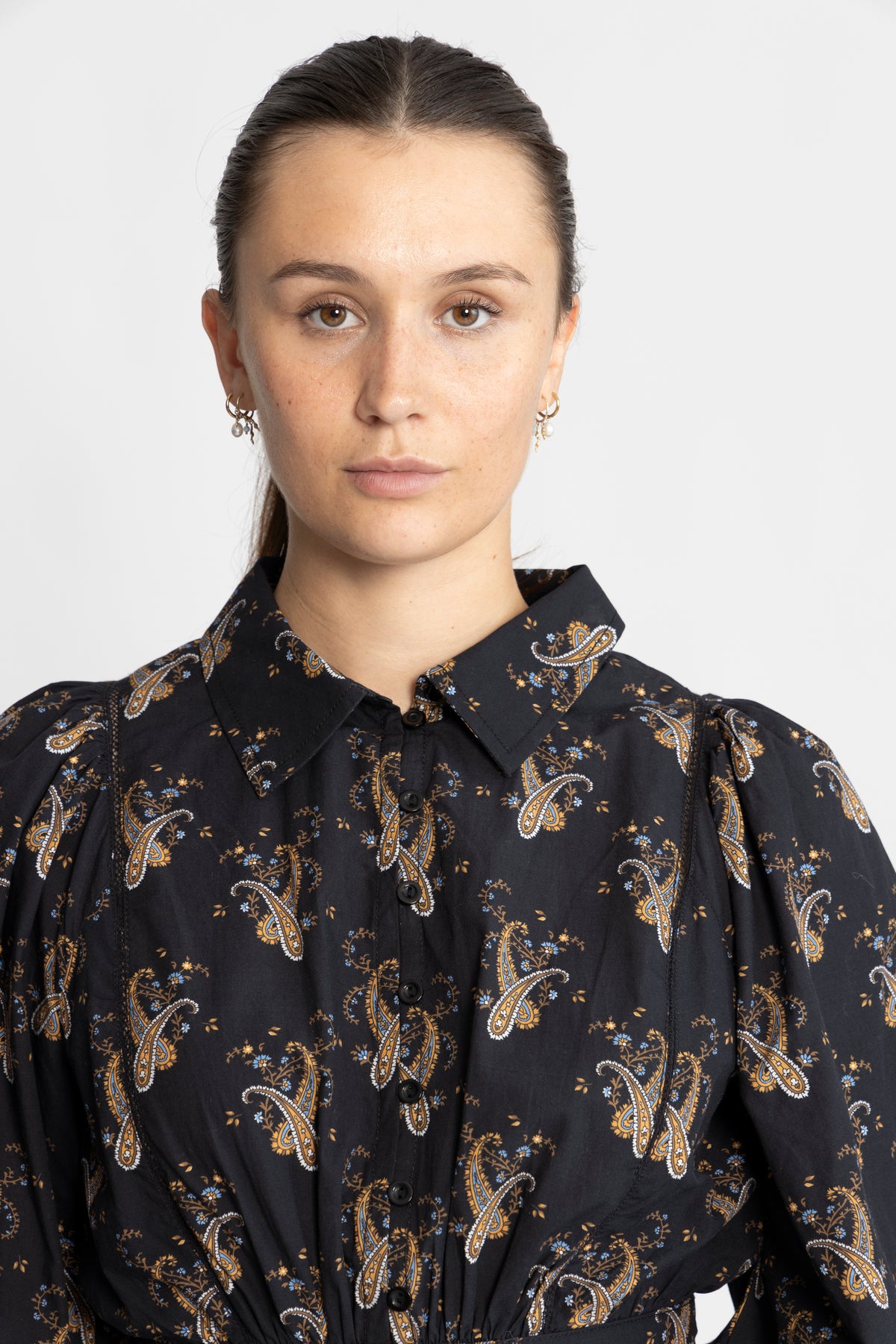 Poplin Mini Dress - Midnight Paisley