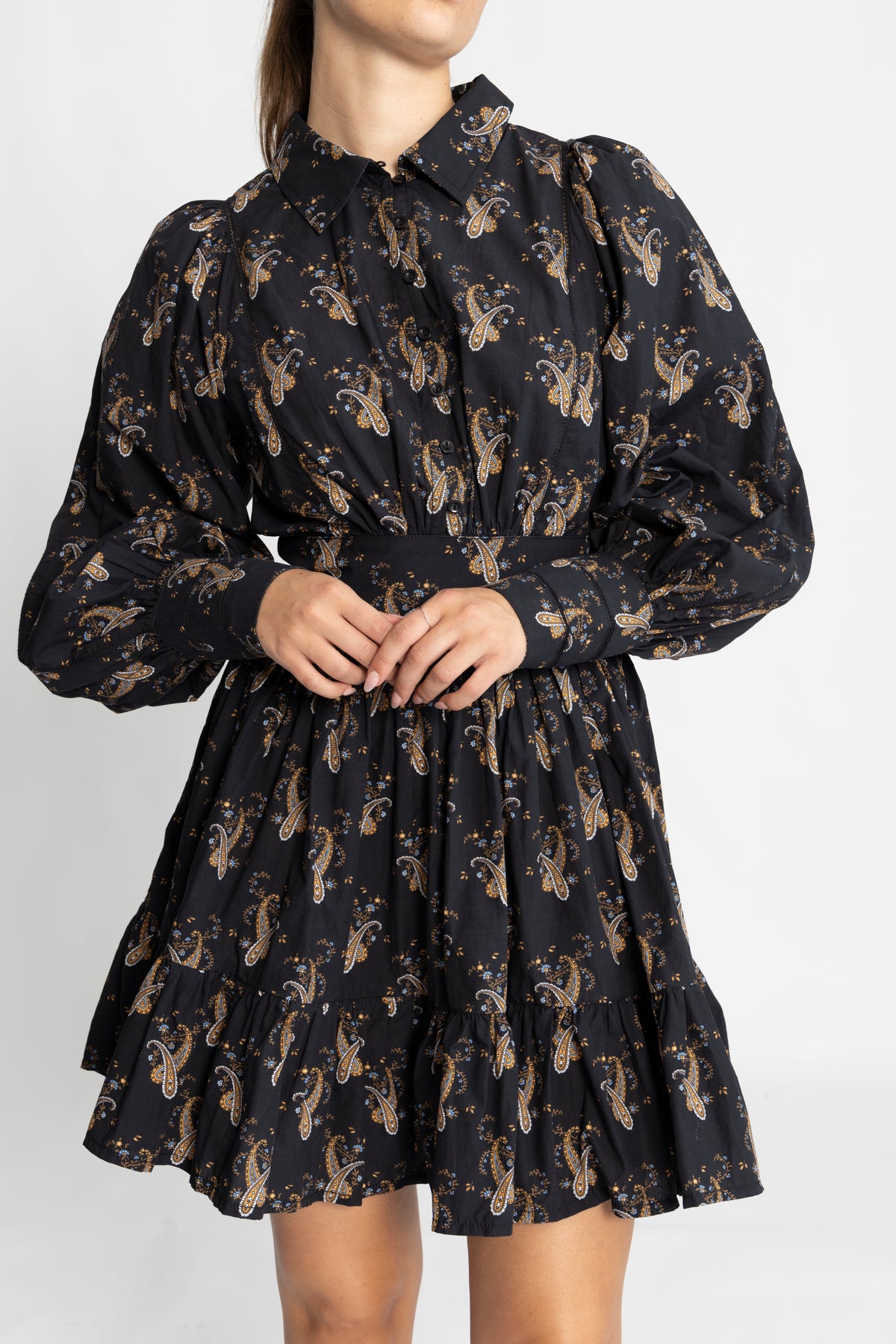 Poplin Mini Dress - Midnight Paisley