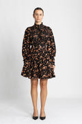 Cotton Slub Mini Dress - Midnight Daisy
