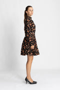 Cotton Slub Mini Dress - Midnight Daisy