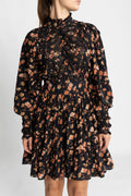 Cotton Slub Mini Dress - Midnight Daisy
