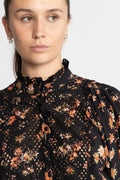 Cotton Slub Mini Dress - Midnight Daisy