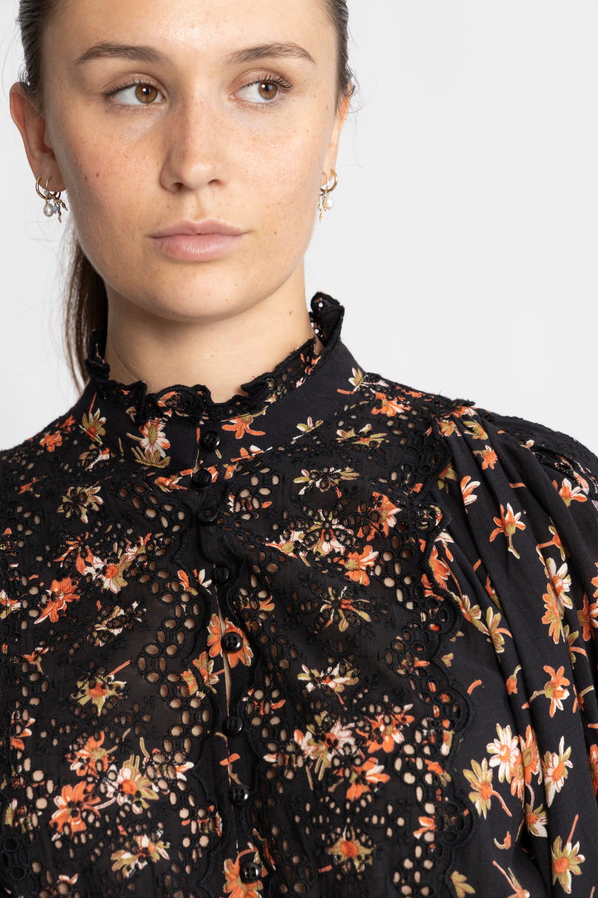 Cotton Slub Mini Dress - Midnight Daisy