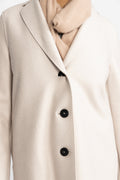 Harris Wharf London Overcoat Pressed Wool - Krämfärg