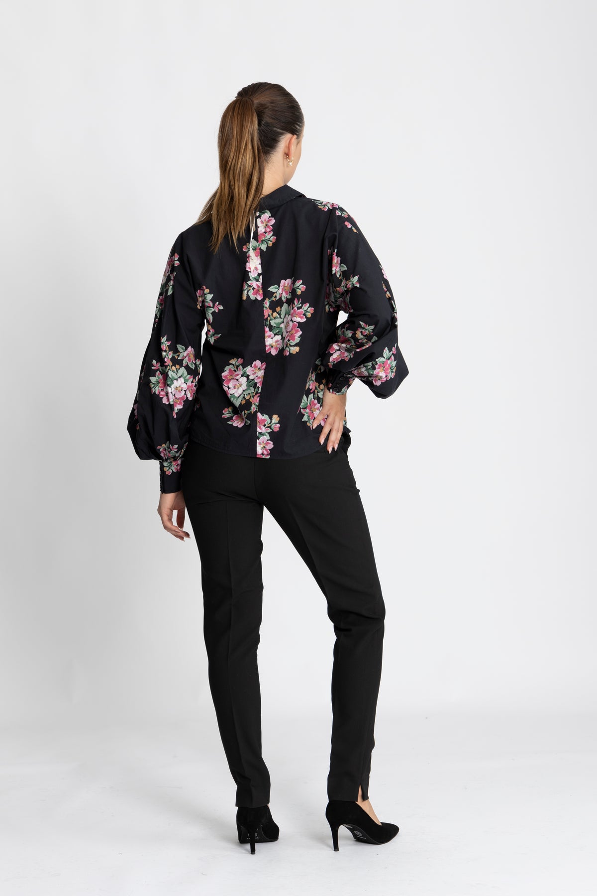 Poplin Peplum Blouse - Apple Blossom