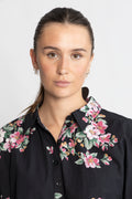 Poplin Peplum Blouse - Apple Blossom