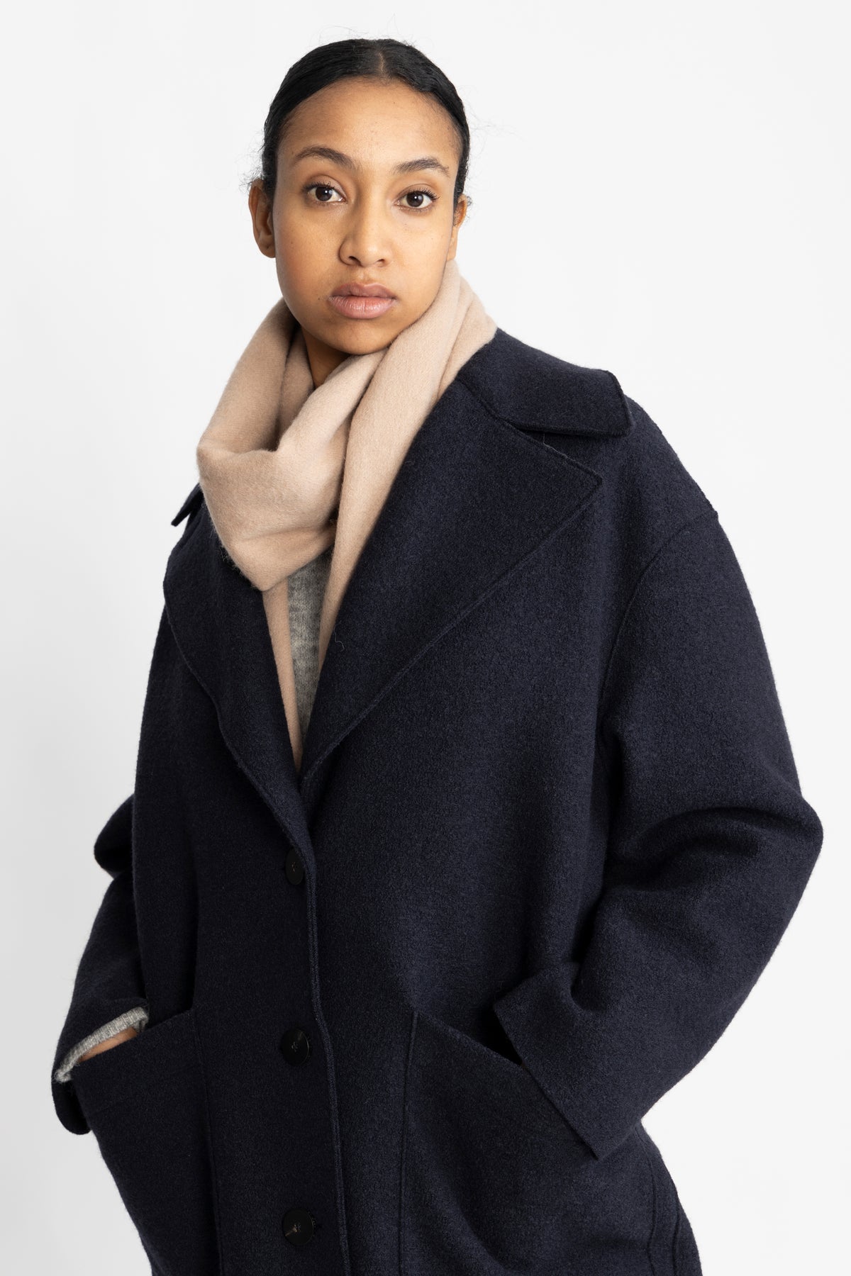Greatcoat Boiled Wool - Navy Blue