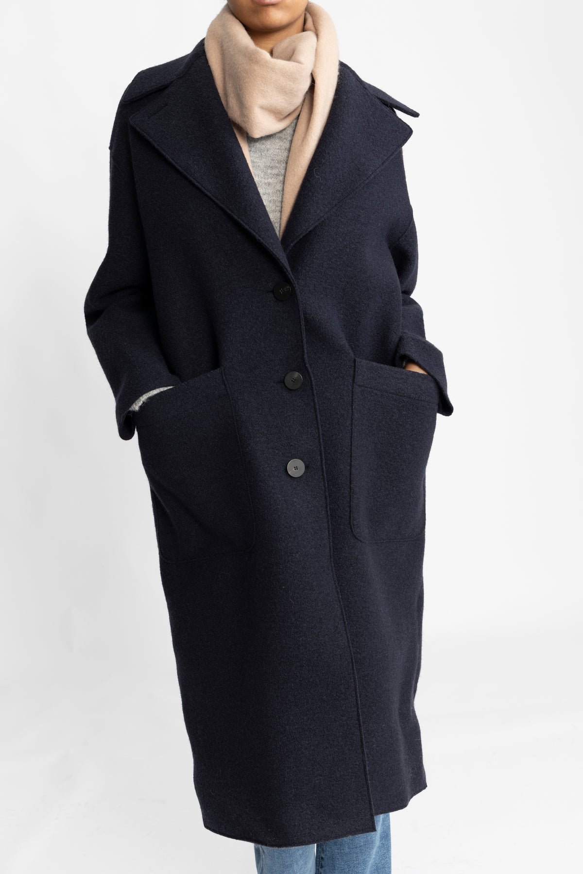 Greatcoat Boiled Wool - Navy Blue